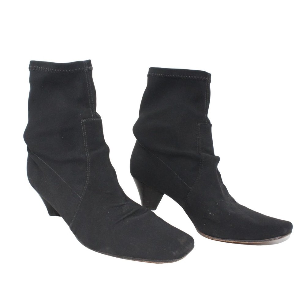 Donald J Pliner Sophia Black Pull On Sock Style Booties Sz 9.5M Made in Brazil - Picture 2 of 10
